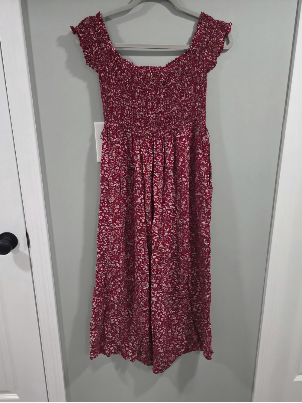 Lulu's Raspberry Floral Smocked Romper - Picture 2 of 7